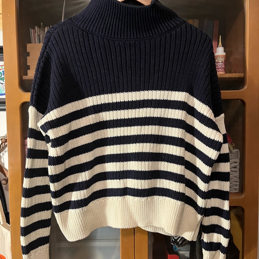 Emerson Fry Carolyn Funnel Neck Striped Sweater